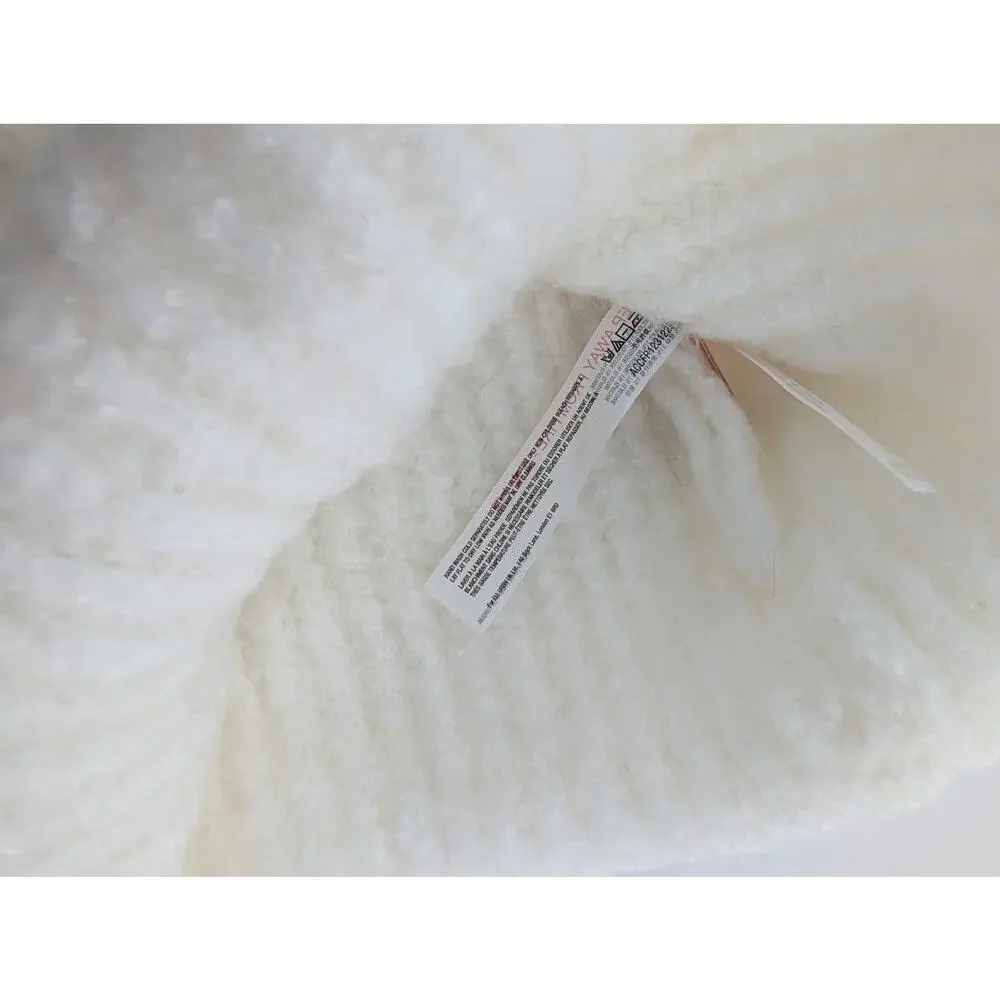 Free People Ivory Knit Beanie Winter Cozy Soft Hat One Size - Picture 7 of 7